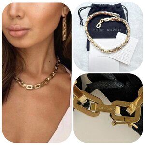 NWT Eddie Borgo $425 Supra Link 12 Karat Gold Necklace